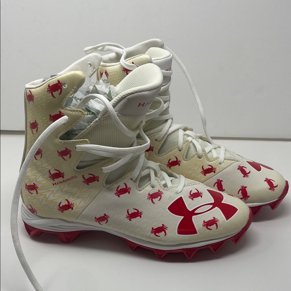 Under Armour Kids' White and Red Crab Sneakers
